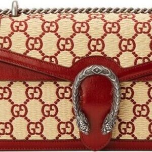 Straw Jacquard Calfskin GUCCI Monogram small Dionysus Cherry Red
Sold Out!